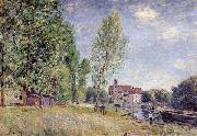 Alfred Sisley Matrat s Boatyard,Moret-sur-Loing oil